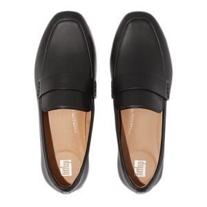 FITFLOP DELICATO Soft Leather Loafers in black New Size 10
